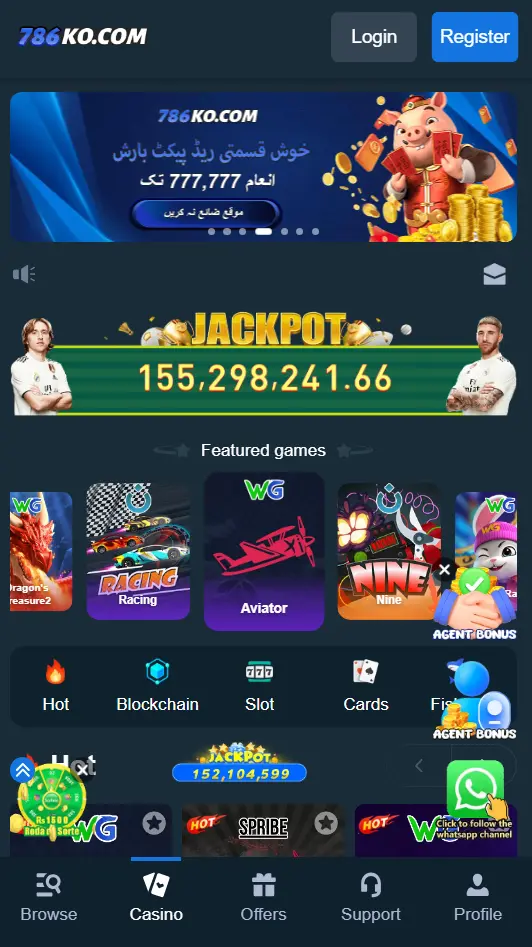 786ko game platform interface Pakistan